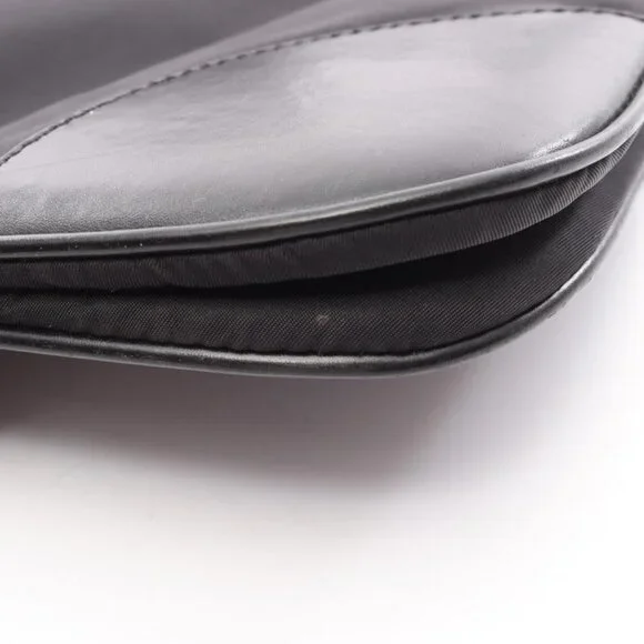 Prada Shoulder Bag Black Nylon Leather Triangle Logo Shoulder Bag - Picture 10 of 10